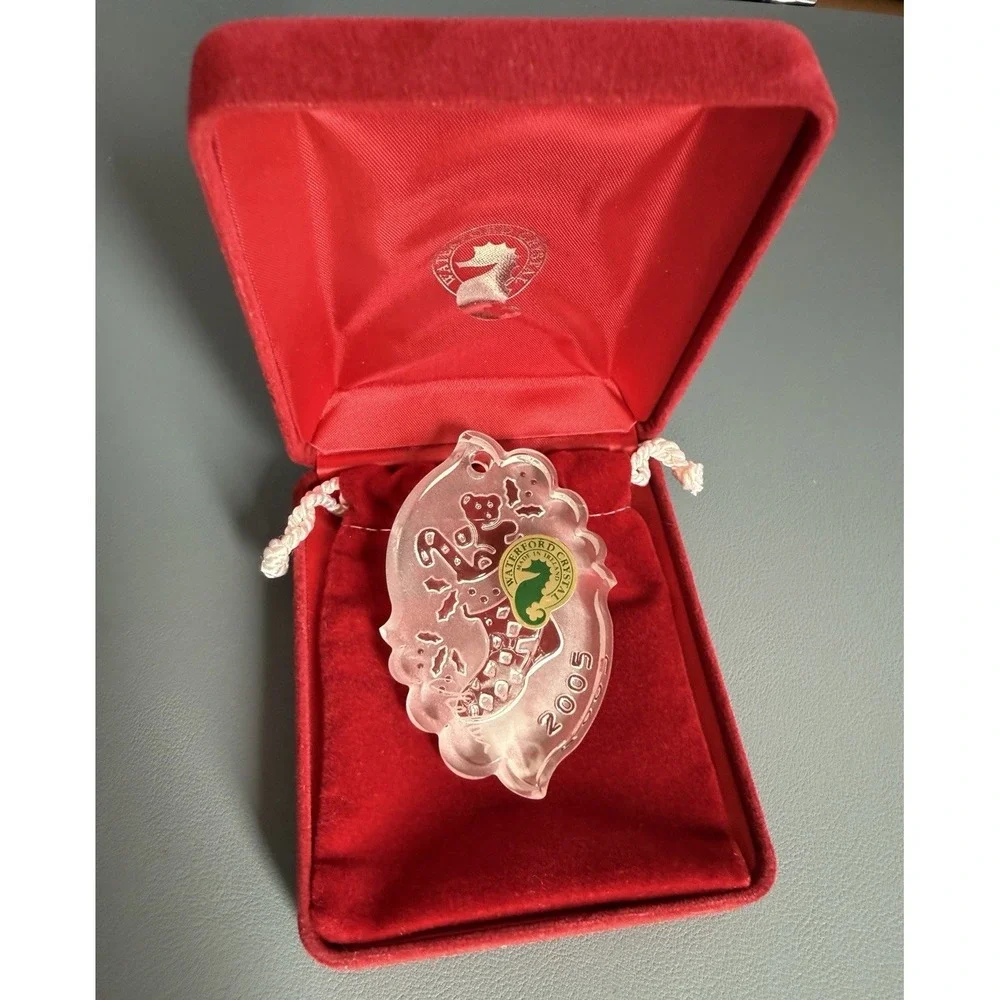 Vintage Waterford Crystal Songs Of Christmas Stocking 2005 Ornament Signed